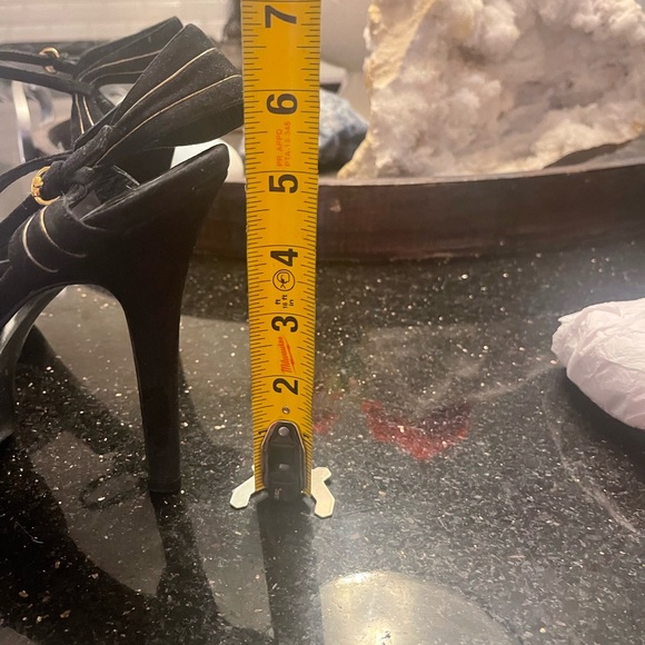 Vintage Gucci high heals black and gold 5” - Picture 8 of 9